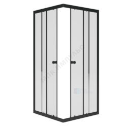 Ограждение душевое Universal BLACK 800х800х1850 мм без поддона прозрачное стекло алюминиевый профиль