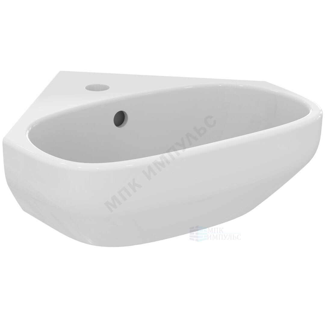 Умывальник угловой подвесной I.life A 45 1 отверстие под смеситель по центру Ideal Standard T471101