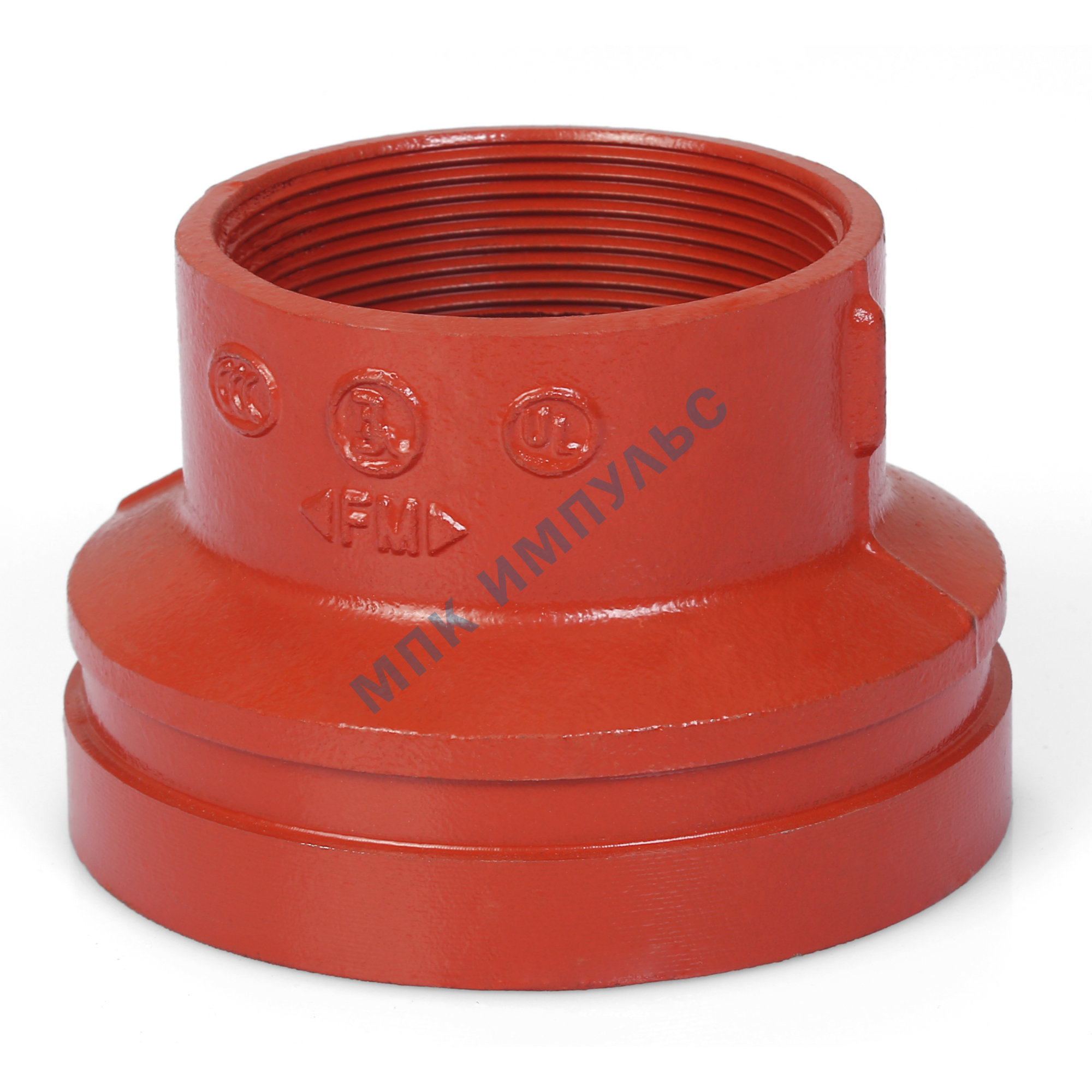 Переход резьбовой под муфту грувлок ковкий чугун XGQT11S Ду150х50 (Дн168х2") Ру25 JIANZHI .