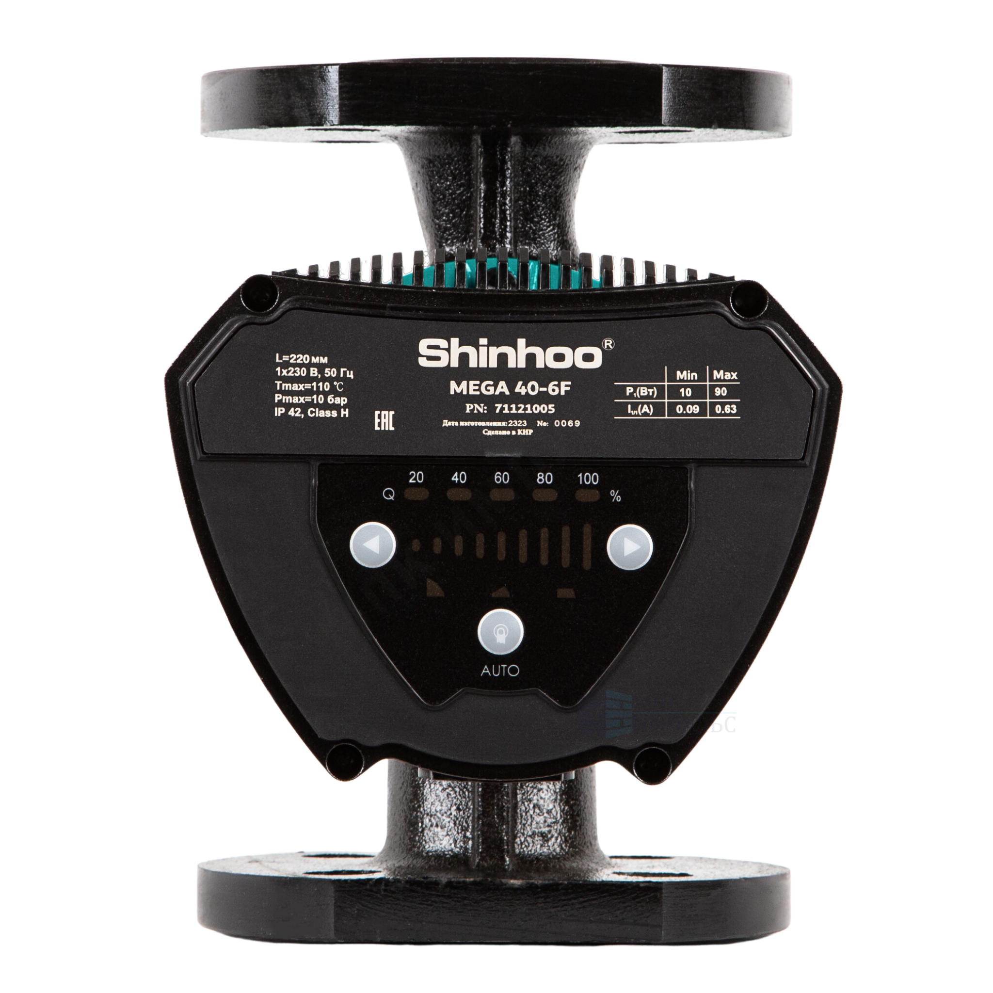 Насос циркуляционный с мокрым ротором MEGA 40-6F PN10 1х230В/50 Гц Shinhoo 71121005 — изображение 2