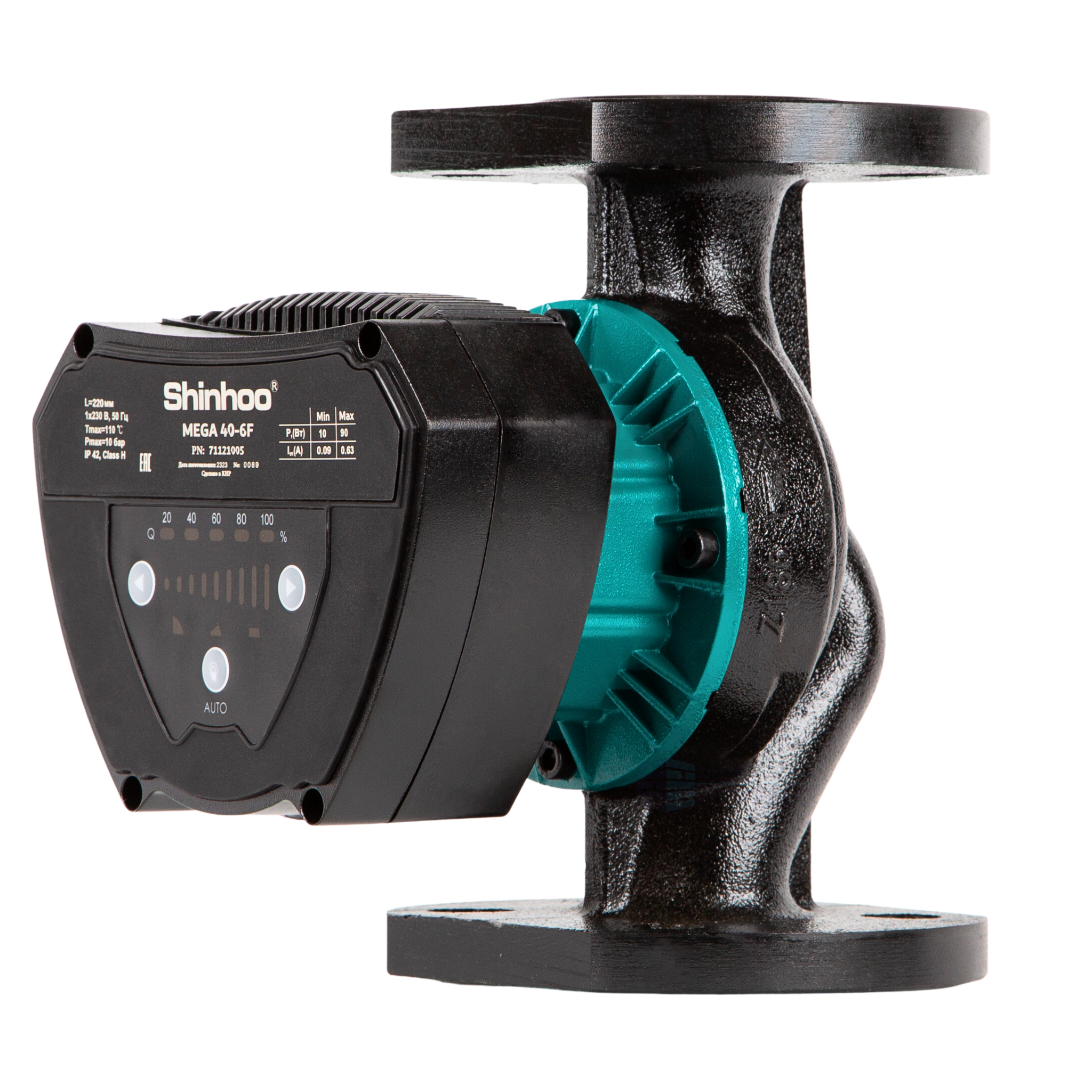 Насос циркуляционный с мокрым ротором MEGA 40-6F PN10 1х230В/50 Гц Shinhoo 71121005 — изображение 3