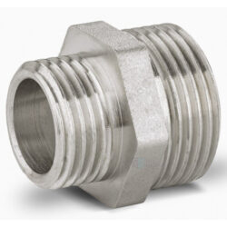Ниппель латунь никель переходной Ду 40х32 (1 1/2"х1 1/4") НР LD LD.67.503.40х32