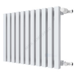Радиатор трубчатый QUADRUM 60 V 1-1750 8 секций с боковой подводкой ВР G 1/2" с кронштейнами RAL1T104S9016 (Белый МУАР) КЗТО