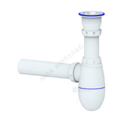 Сифон для кухонной мойки бутылочный 1 1/2"x40 с прямой трубкой 40 выпуск с нержавеющей решёткой D=115мм Unicorn B210