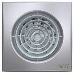 Вентилятор накладной пластик D125 с обратным клапаном Gray metal DICITI AURA 5C