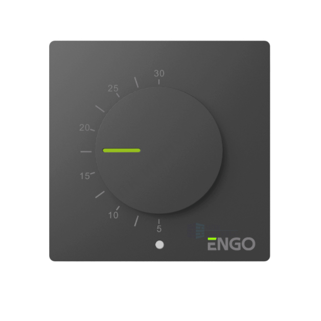 Терморегулятор механический SIMPLE черный накладной ENGO ESIMPLE230B