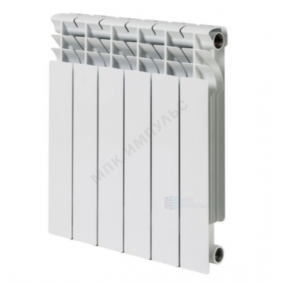 Радиатор биметаллический Корвет 500*80 13 секций Qну=2119 Вт с т/клапаном М30х1,5 ниж/п прав RAL 9016 (белый) Русский Радиатор RRC500*80BM13NP