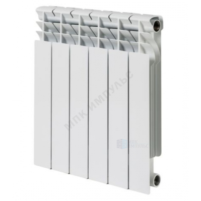 Радиатор биметаллический Корвет 500*80 7 секций Qну=1141 Вт с т/клапаном М30х1,5 ниж/п лев RAL 9016 (белый) Русский Радиатор RRC500*80BM07NPL
