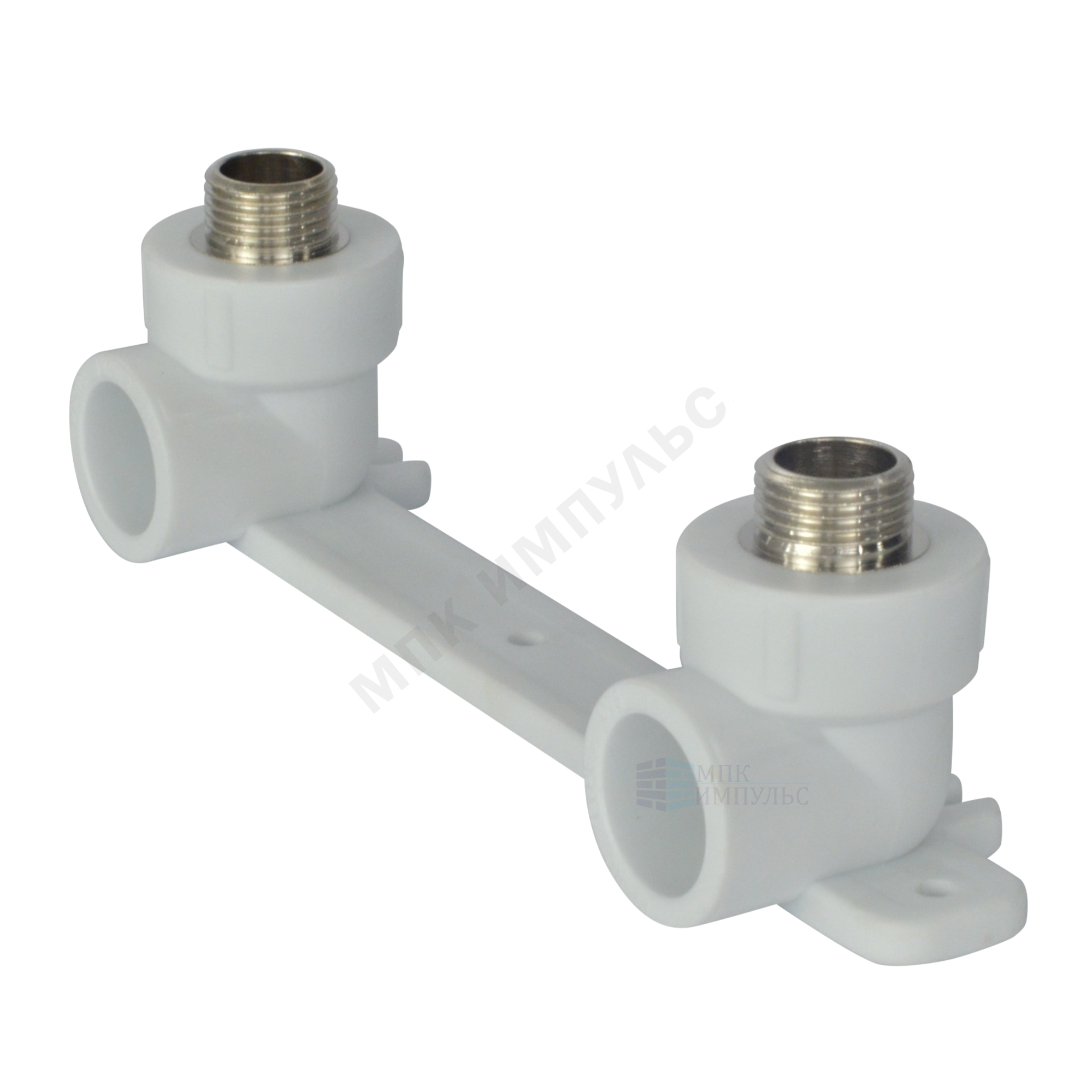 Планка монтажная PP-R белая Дн 20х1/2" НР под смеситель с водорозетками VALFEX 10123020