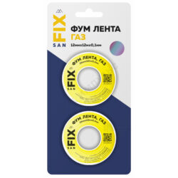 Лента ФУМ PTFE 12ммх0,1ммх12м катушка цвет: желтый среда: газ SANFIX 41221