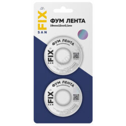 Лента ФУМ PTFE 19ммх0,1ммх12м катушка цвет: белый среда: вода SANFIX 41217
