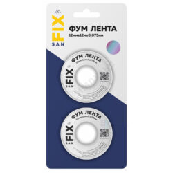 Лента ФУМ PTFE 12ммх0,075ммх12м катушка цвет: белый среда: вода SANFIX 41215