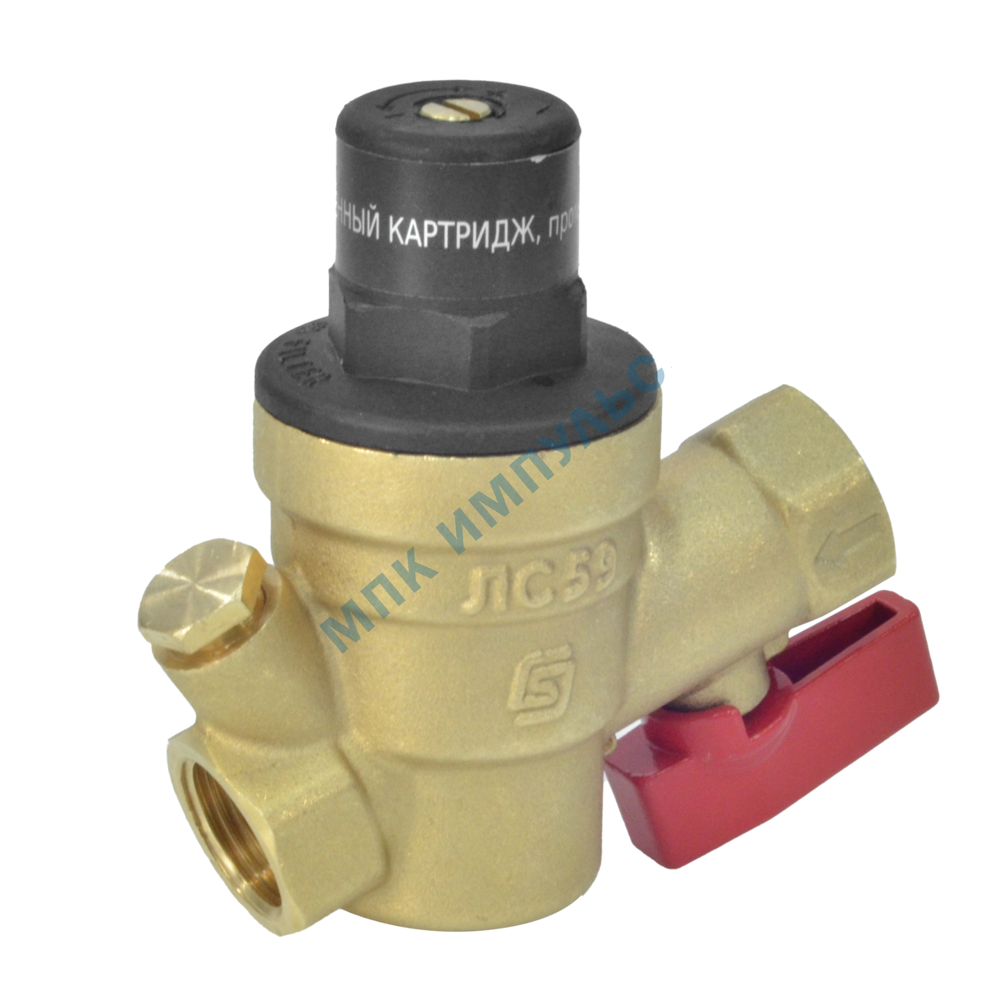 Регулятор давления мембранный латунь КФРД R301 Ду 15 Ру16 1/2" ВР Рн=1 - 16бар с выходом под манометр SantechSystems
