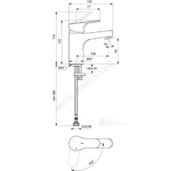 Смеситель для умывальника одноручный хром CERABASE Ideal Standard BC830AA