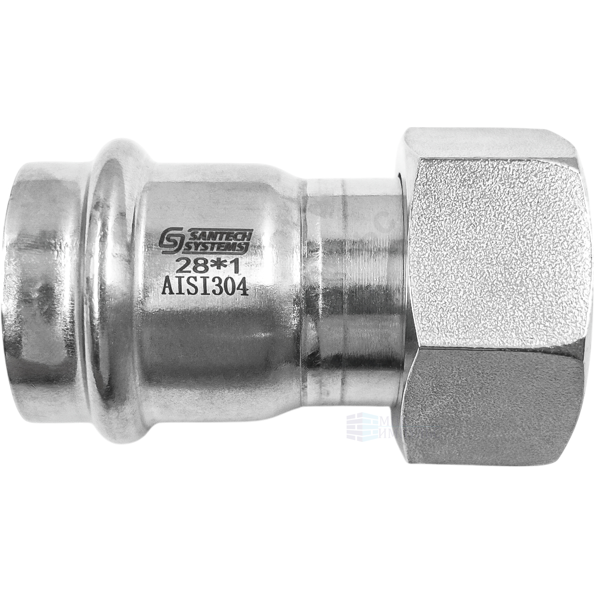 Муфта сталь нерж AISI 304 Дн 18х1/2" пресс/нак/гайка FS145 SantechSystems