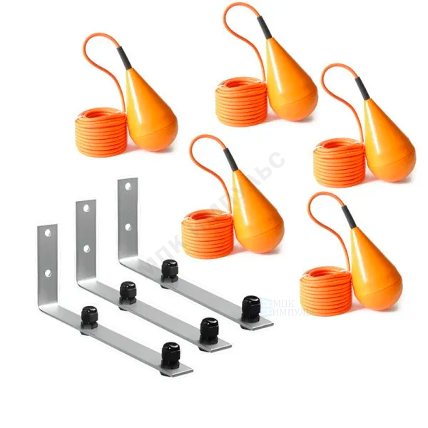 Комплект поплавковых выключателей 5хMS1 PVC кабель 10 м с 3 кронштейнами Vandjord 52411010