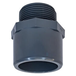 Муфта НПВХ двойная Дн 63/75х2" Ру10 серая напорная НР под клеевое соединение Aquaviva THR06375F