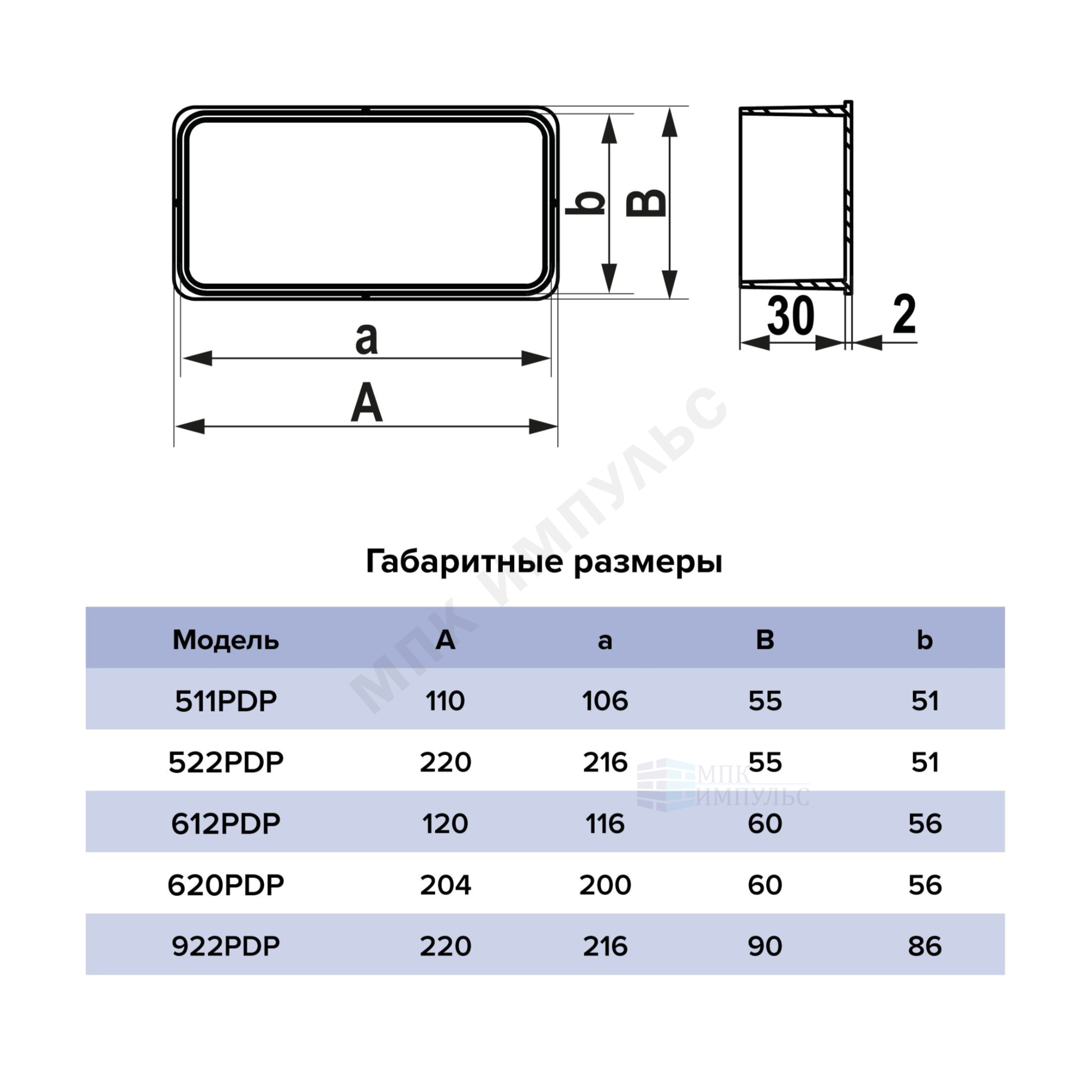 Заглушка прямоугольная 90х220 пластик ERA 922PDP — изображение 2