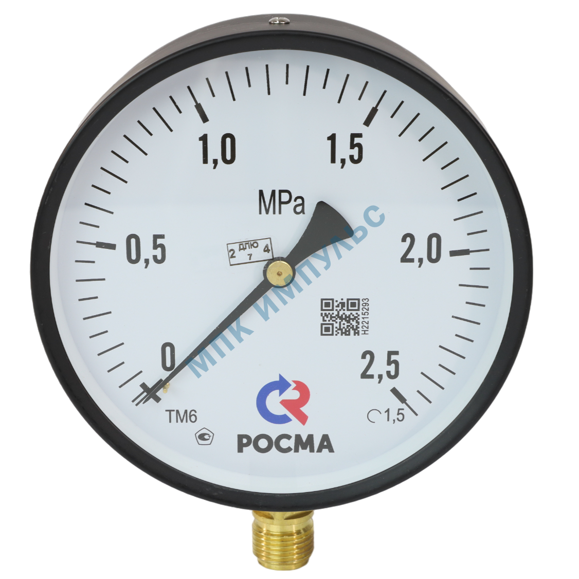 Манометр ТМ-610Р.00 радиальный Дк150мм 0-0,6 МПа кл.1,5 G1/2" Росма 00000006966