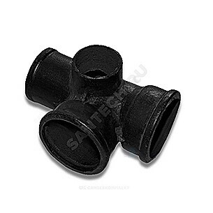 Крестовина чугун канализационная Ду 100х100х50х87гр б/н 2-плоскостная ГОСТ 6942-98 левая