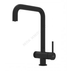 Смеситель для кухонной мойки ручка сбоку одноручный излив с каналом для питьевой воды черный Тесио Santek WH5A43012N001