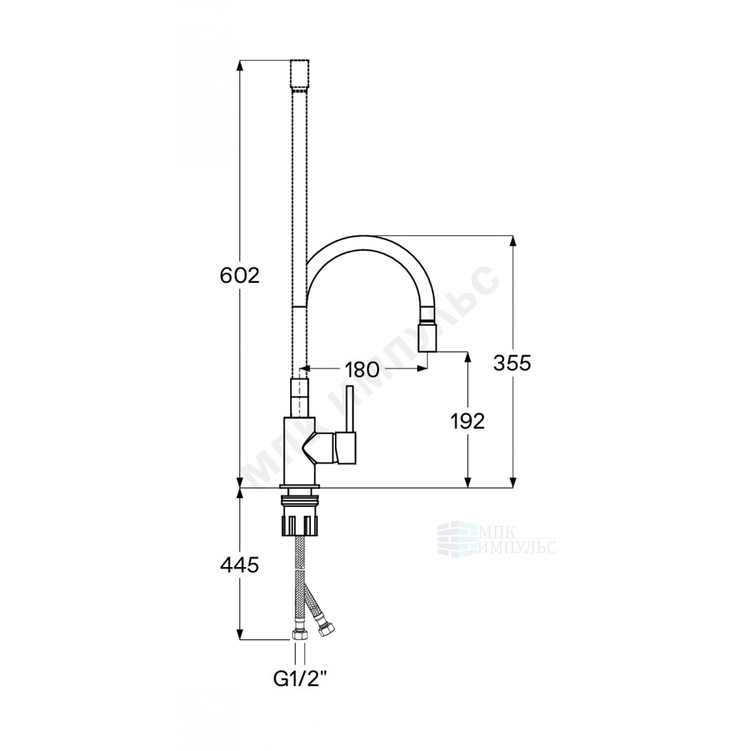 Смеситель для кухонной мойки одноручный черный Тесио Santek WH5A44012N001 — изображение 2