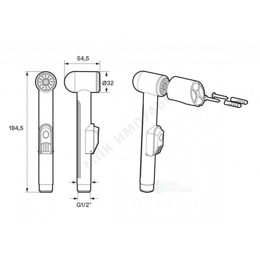 Смеситель для гигиенического душа одноручный хром Таос Santek WH5A08009C001 — изображение 3
