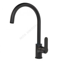 Смеситель для кухонной мойки ручка сбоку одноручный черный матовый Линдос Santek WH5A41008N001