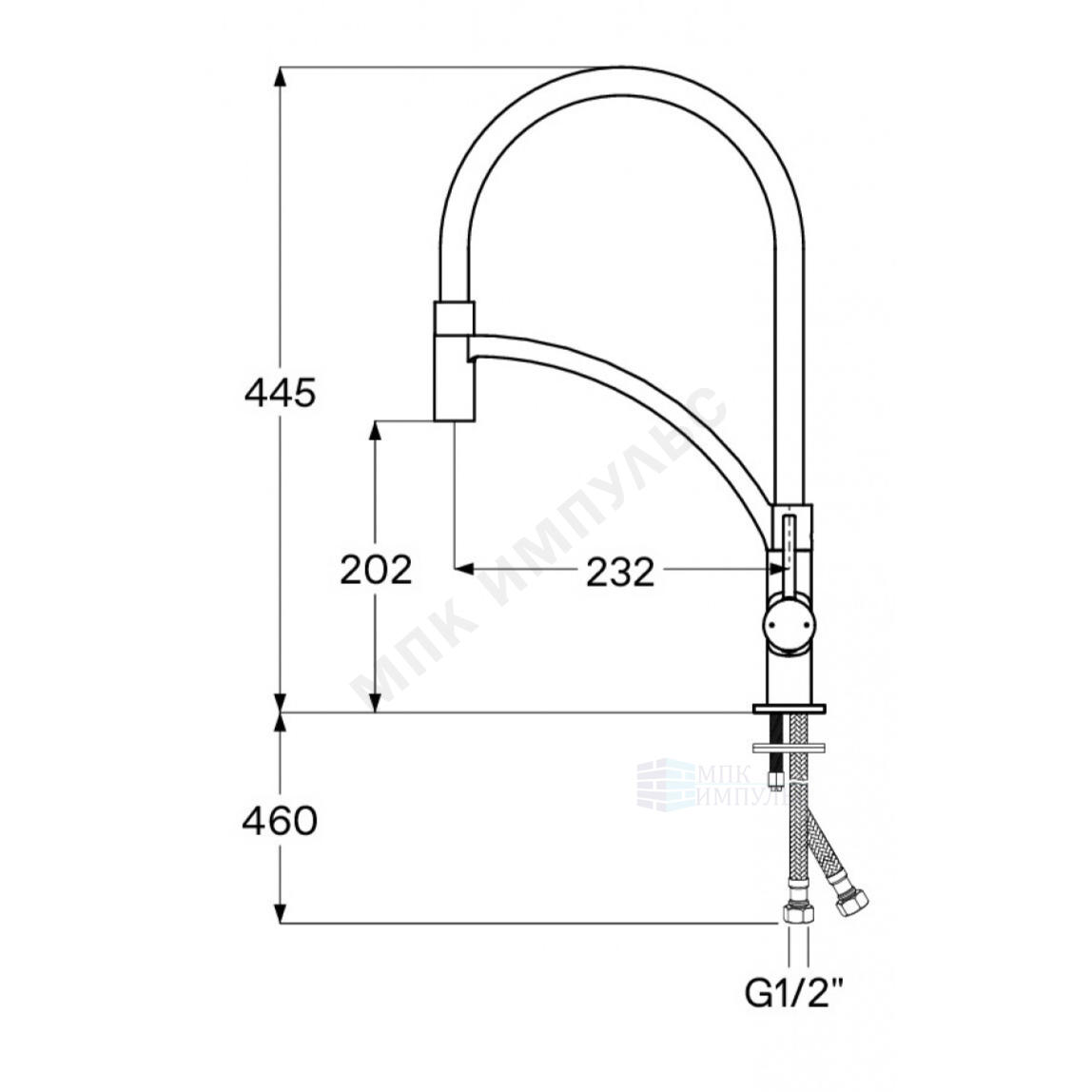 Смеситель для кухонной мойки ручка сбоку одноручный черный Брукс Santek WH5A45013N001 — изображение 2