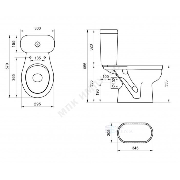 Унитаз-компакт детский горизонтальный выпуск нижний подвод с арматурой 1/реж слив кнопка с сиденьем полипропилен розовый Каспер Santek 1.WH50.1.847 — изображение 3