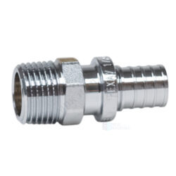 Муфта для PE-X труб аксиальная латунь хром Дн 20х1/2" НР THERM S Рехау 12685703001