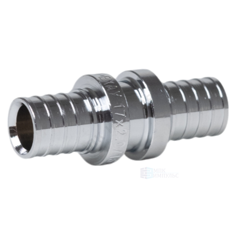 Муфта для PE-X труб аксиальная латунь хром Дн 20 THERM S Рехау 12503173002