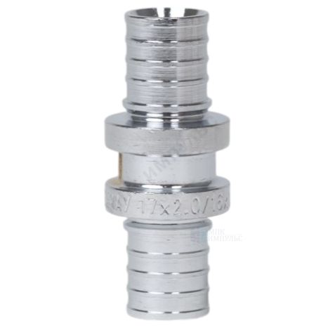 Муфта для PE-X труб аксиальная латунь хром Дн 17 THERM S Рехау 12502773002 — изображение 2