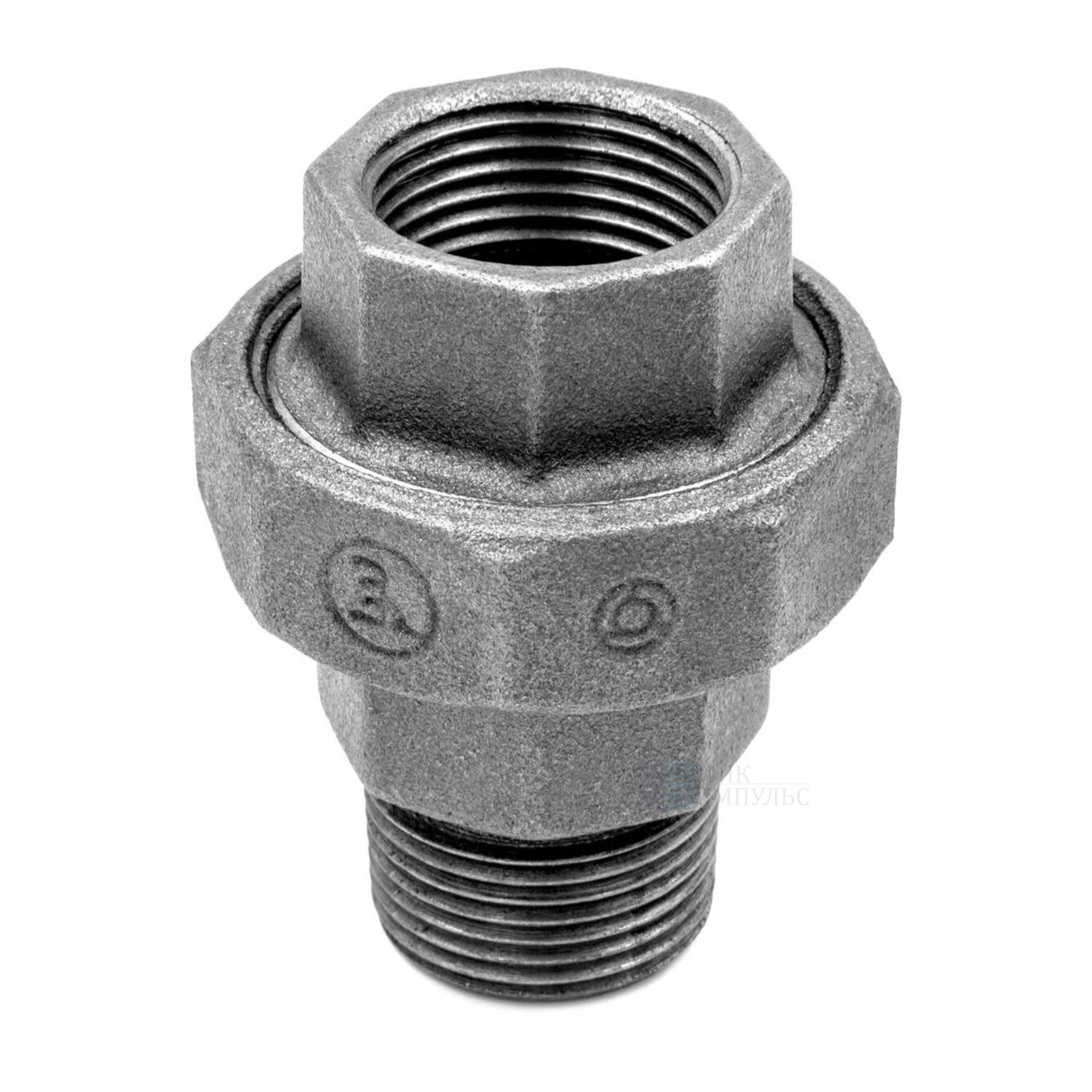 Соединитель прямой американка чугун Ду 15 (1/2") ВР/НР без прокладки Fittex PLUS