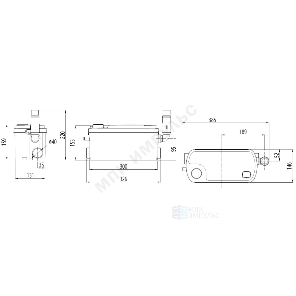 Установка канализационная SANIVORT 255 М(7м) Unipump 66572 — изображение 2