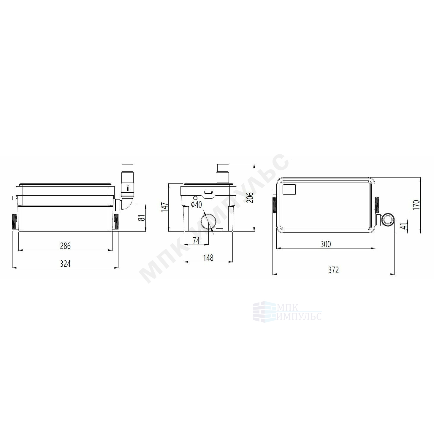 Установка канализационная SANIVORT 255 М(9м) Unipump 60403 — изображение 5