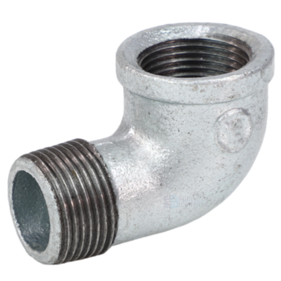 Угольник проходной чугун оц Ду 25 (1") ВР/НР Fittex PLUS