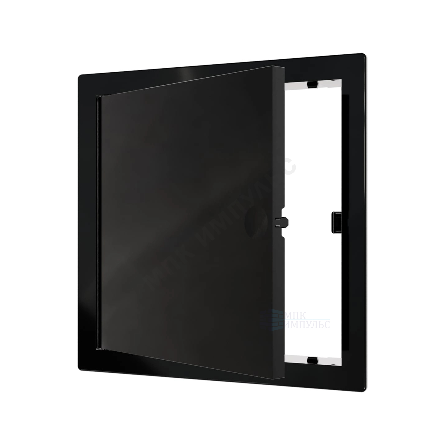 Люк нажимной пластик 300х300 с фланцем 327х327 Evecs LN L3030N black — изображение 2