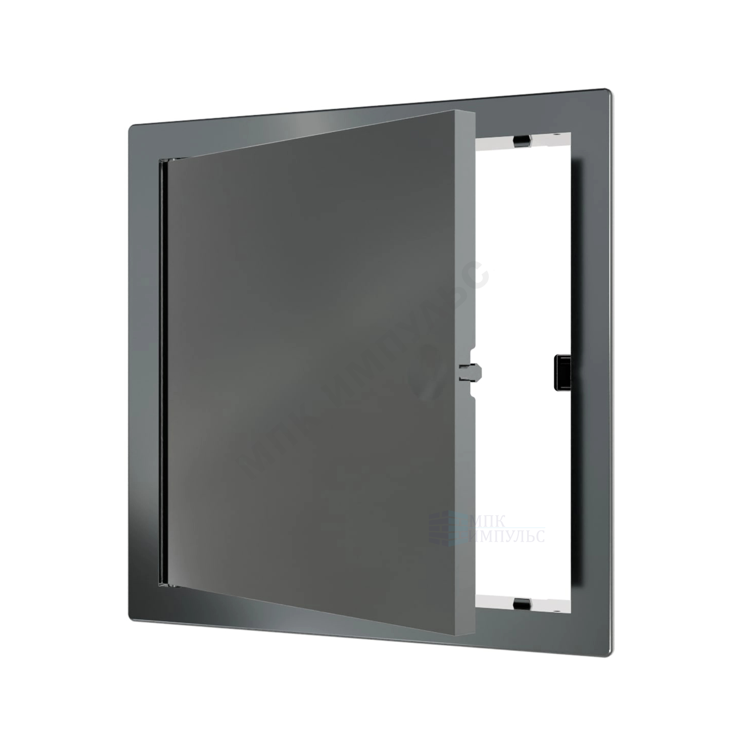 Люк нажимной пластик 200х200 с фланцем 224х224 Evecs LN L2020N gray — изображение 2