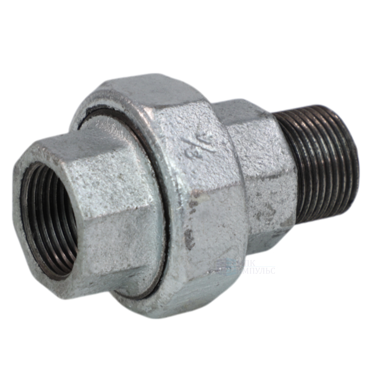 Соединитель прямой американка чугун оц Ду 40 (1 1/2") ВР/НР с прокладкой EPDM Fittex PLUS