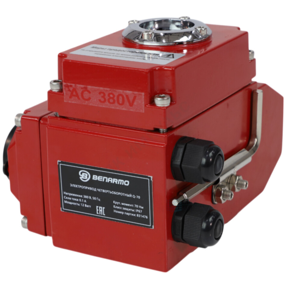 Электропривод четвертьоборотный QB-030 F03/F05/F07 11х11/9х9 квадрат 380В IP67 Benarmo — изображение 3
