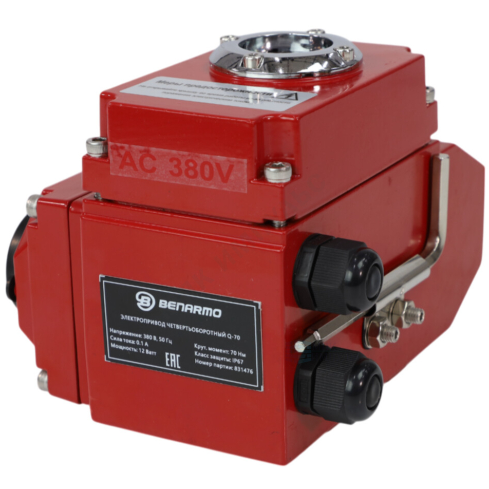 Электропривод четвертьоборотный QB-250 F07/F10/F12 22х22/17х17 квадрат 380В IP67 Benarmo — изображение 3