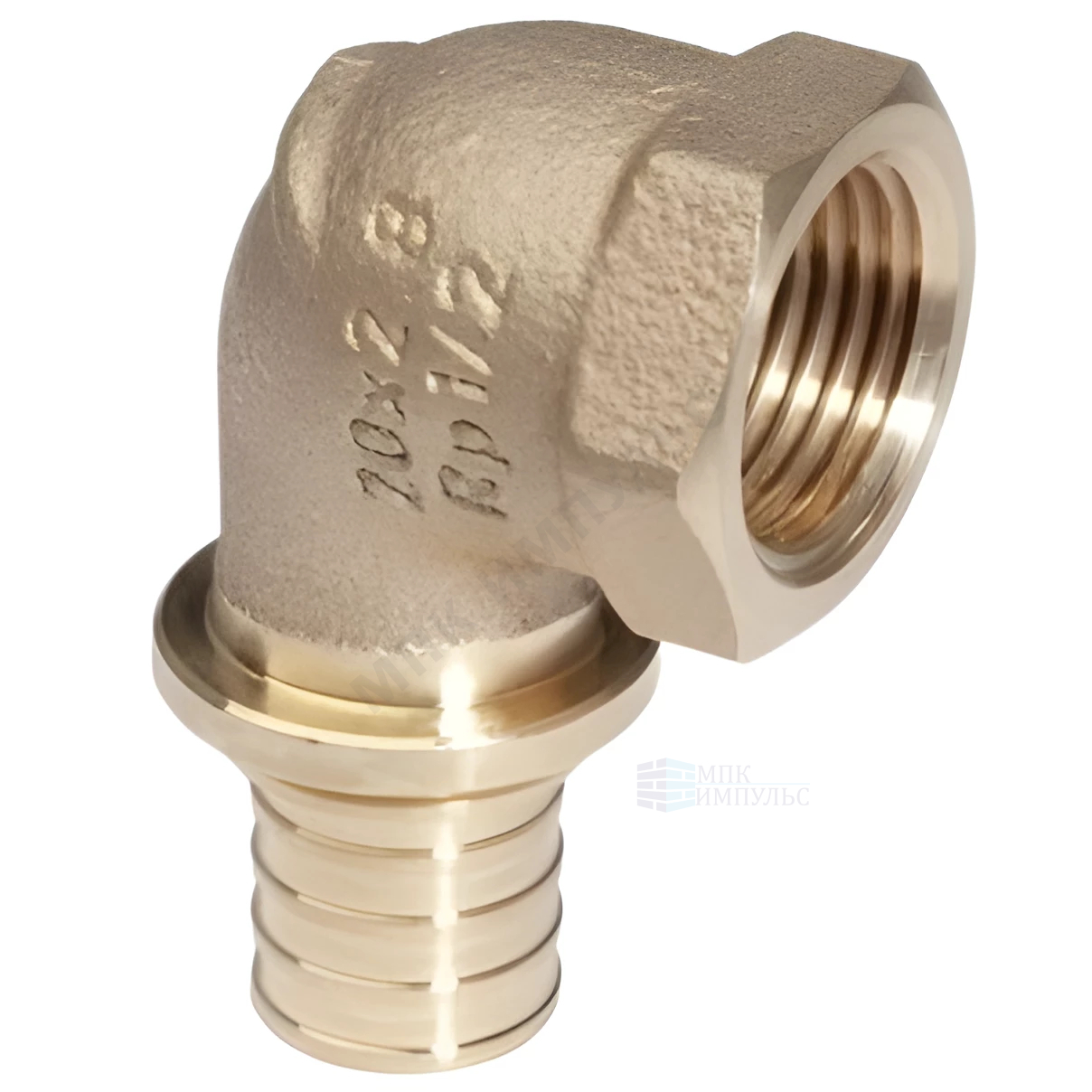 Угольник для PE-X труб аксиальный бронза Дн 20х1/2" ВР RX+ Рехау 14563553001