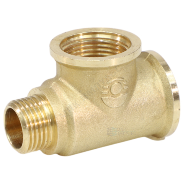 Тройник латунь переходной Ду 20х20х15 (3/4"х3/4"х1/2") ВР/ВР/НР VALFEX VF.134.L.034.034.012