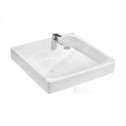 Умывальник подвесной над стиральной машиной Клио 60 1 отверстие под смеситель по центру с кронштейнами и сифоном белый Santek 1.WH50.1.784