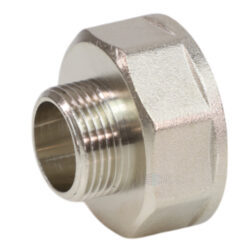 Переход латунь никель Ду 15х10 (1/2"х3/8") ВР/НР VALFEX VF.592.N.012.038
