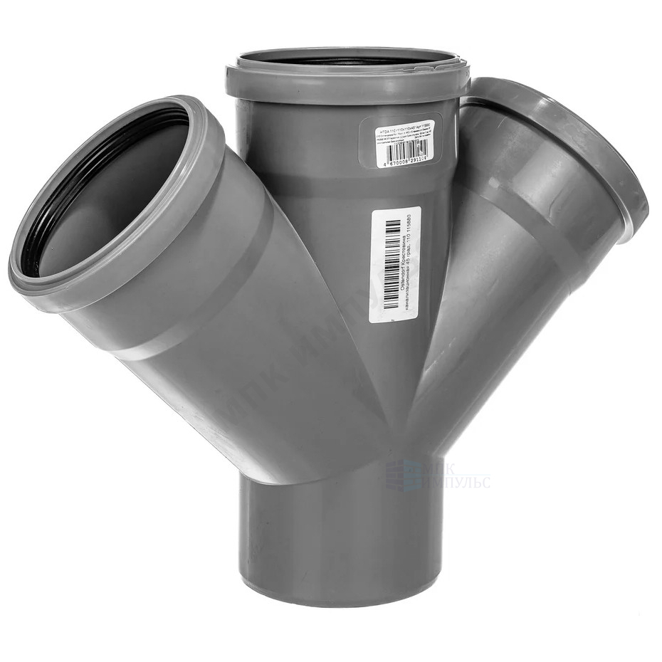 Крестовина PP-H 1-плоскостная серая HT HTDA Дн 50х50х50х45гр б/нап в/к Ostendorf 115440