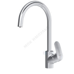 Смеситель для кухонной мойки ручка сбоку одноручный излив с каналом для питьевой воды сатин Like AM.PM F8007711