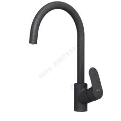 Смеситель для кухонной мойки ручка сбоку одноручный излив с каналом для питьевой воды черный Like AM.PM F8007722