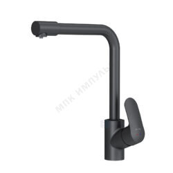 Смеситель для кухонной мойки ручка сбоку одноручный излив с каналом для питьевой воды черный Like AM.PM F8005722